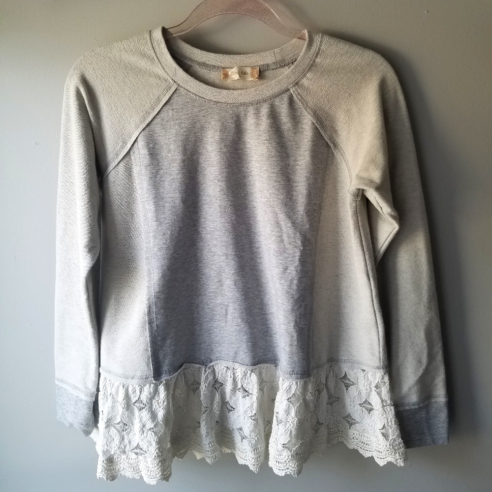 Altar'd State Lace Bottom Sweatshirt Size Small